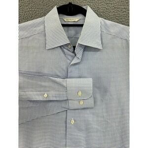 SuitSupply Button Down Shirt Windowpane Plaid Mens 16 Slim Fit Long Sleeve